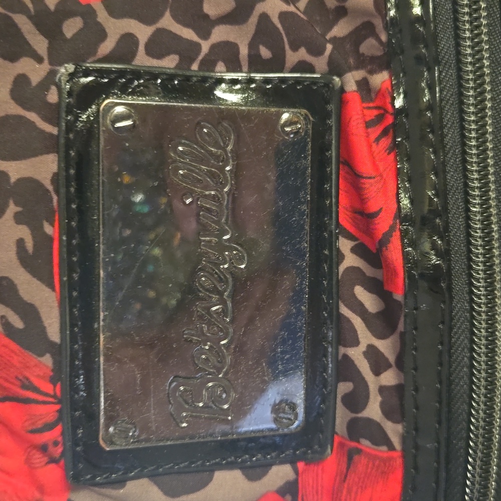 Betsry Johnson Bowsl Leppard Print Crossbody Purse - Picture 3 of 12